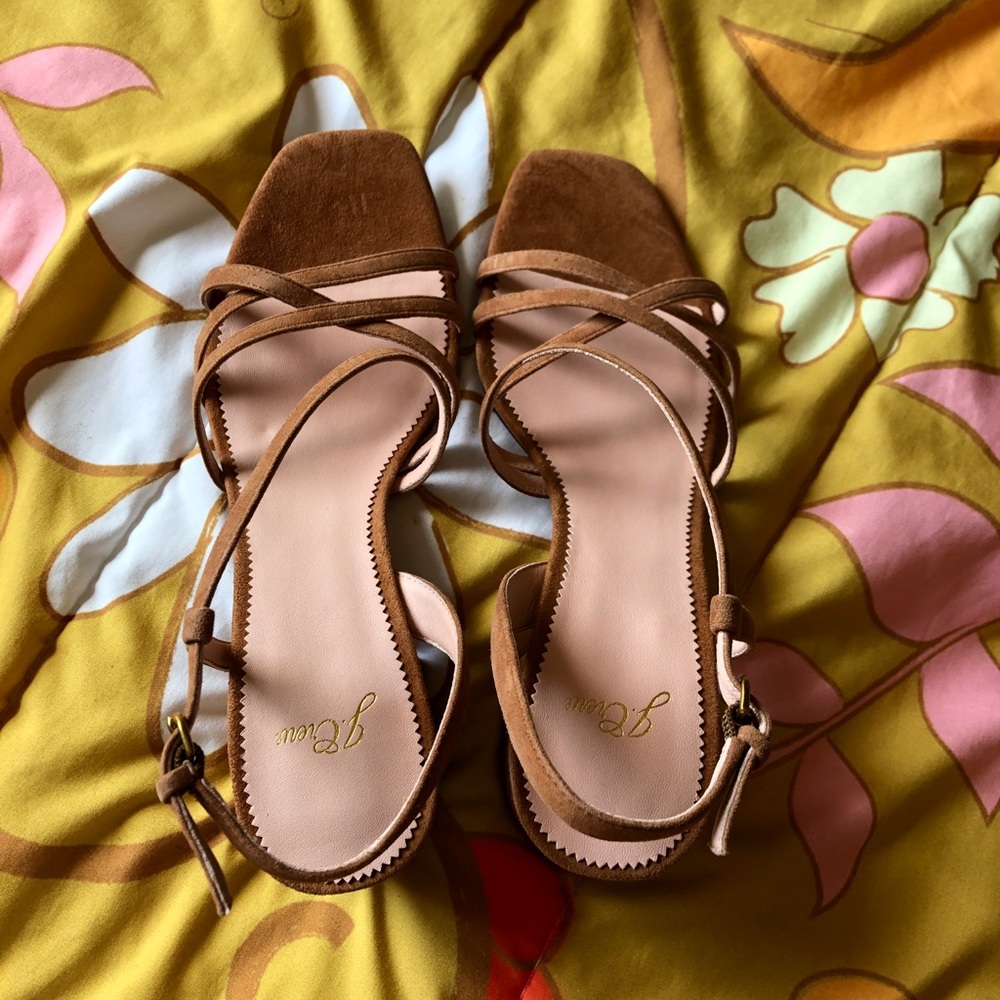 🆕J. Crew Odette Tan Suede Strappy Sandals - Picture 6 of 9